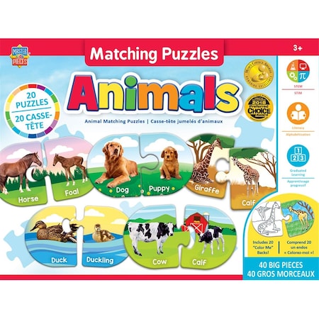 Masterpieces 5.3 x 3.1 in. Educational Matching Animals Jigsaw Puzzles 11811